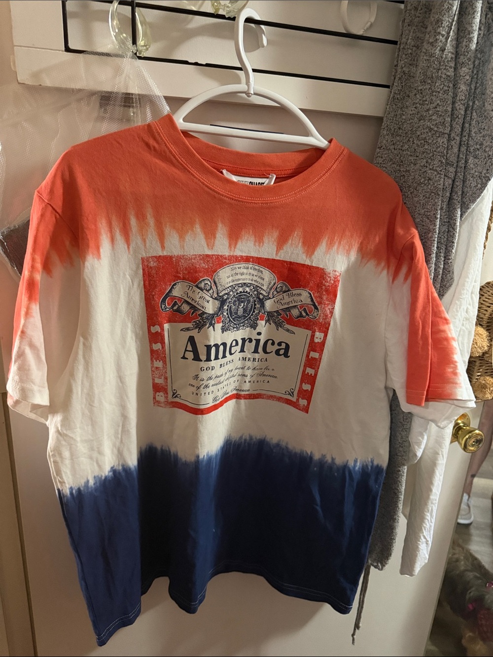 WkndChaser America Tie-Dye Short Sleeve T-Shirt - Red White Blue